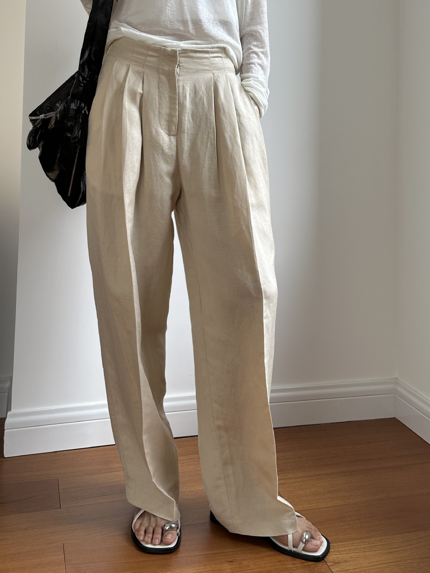 Linen Pant Wide - Pantaloni Casual in Lino a Gamba