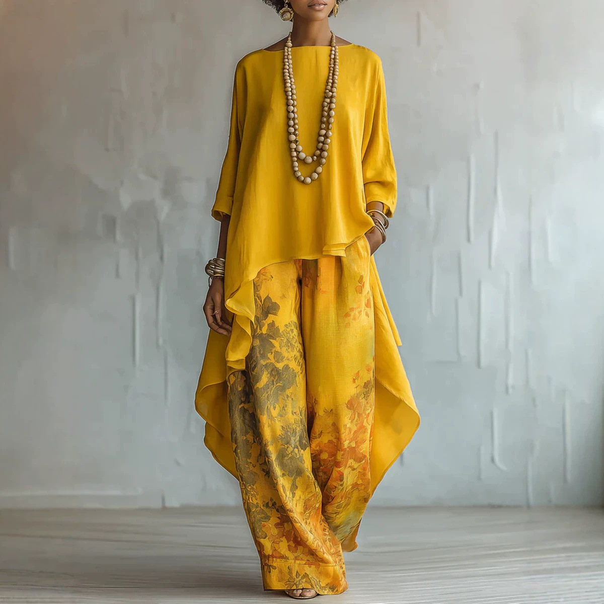 Linen Pant Wide - Completo da donna in lino a