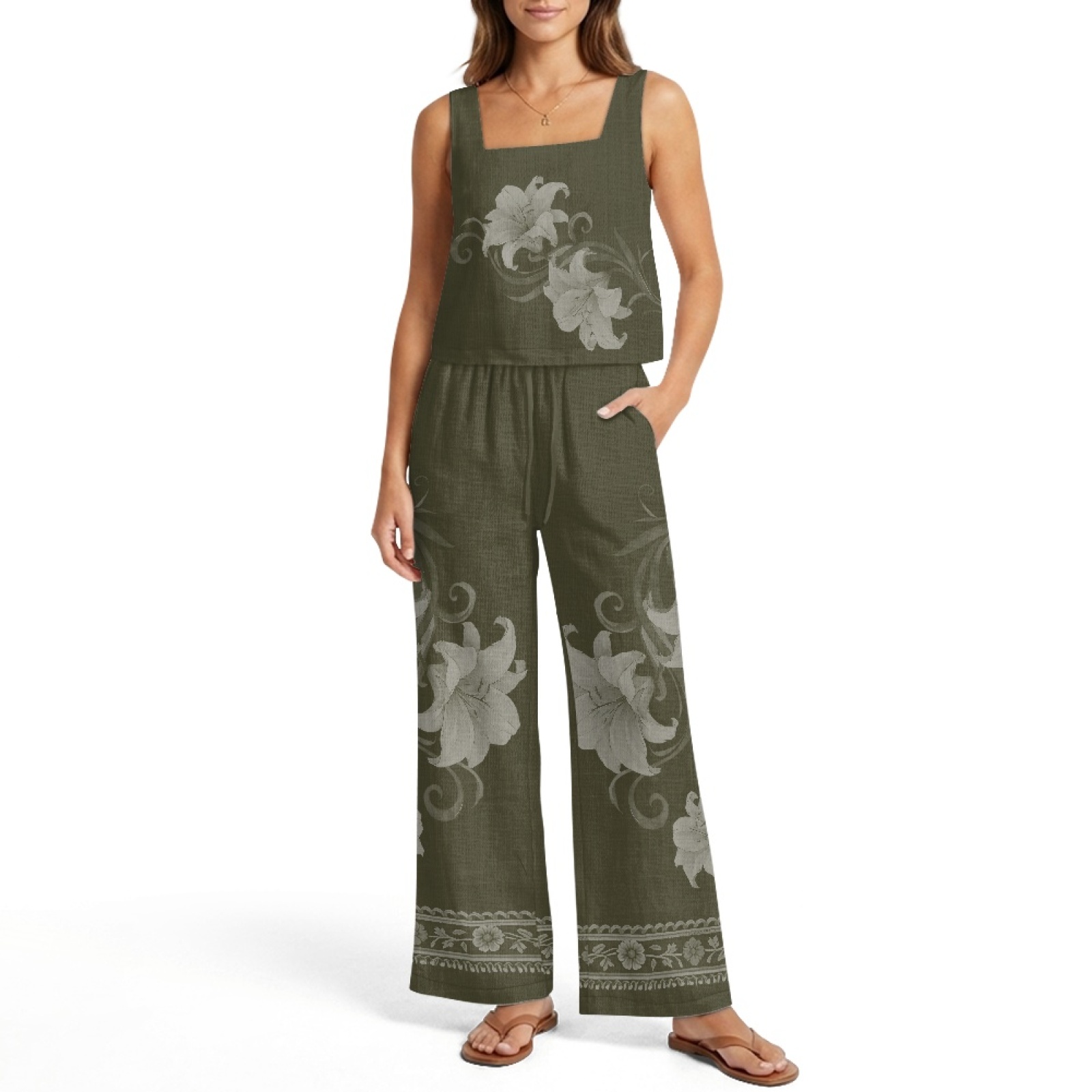 INSTANTARTS Set gilet in lino  - Linen Pant Wide recensione e prezzo